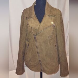 H&M Faux Suede Moto Style Jacket with Zipper details